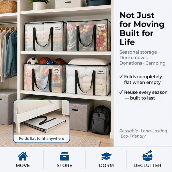 ClearSpace Heavy Duty Moving Bags for Storage and Organization