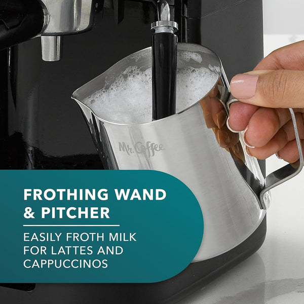 Mr. Coffee 4-Shot Steam Espresso Maker with Stainless Steel Frothing Pitcher