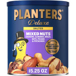PLANTERS Unsalted Mixed Nuts Canister with Cashews, Pistachios, Almonds, Brazil Nuts, and Pecans, 15.25 oz
