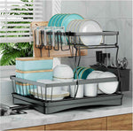 7-Code Large Capacity Dish Drying Rack for Kitchen Counter, Detachable Utensil Holder