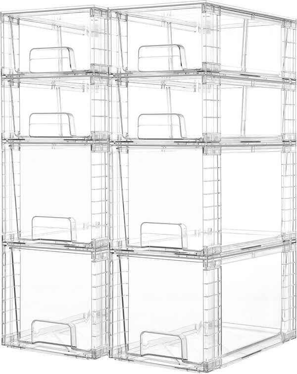 Vtopmart Clear Stackable Storage Drawers for Kitchen and Bathroom Organization