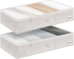 StorageWorks Large Under Bed Storage Containers with Handles and Label Holder, 2 Pack Ultra-thick Fabric Storage Bins