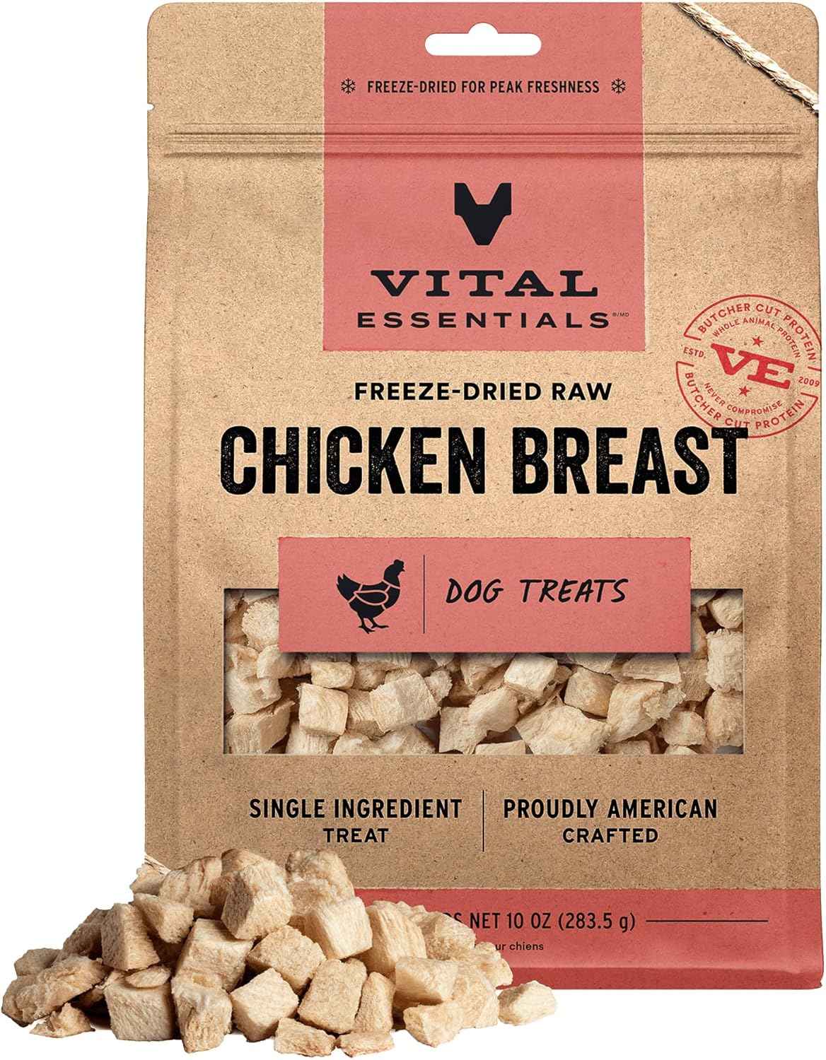 Vital Essentials Single Ingredient Beef Liver Dog Treats, 2.1 oz | Freeze-Dried Raw | Premium Quality High Protein Training Treats | Grain Free, Gluten Free, Filler Free