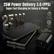 25W USB C Charger Block with 6ft and 10ft Cables for Samsung and iPhone