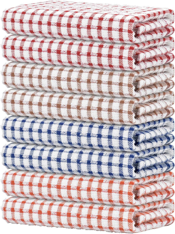 8 Pcs Kitchen Dish Rags,100% Cotton Soft Absorbent Quick Drying Dish Cloths for Kitchen,Washing Dishes,Cleaning rags-11 x 11In