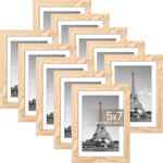 upsimples 5x7 Picture Frame Set of 10, Display Pictures 4x6 with Mat or 5x7 Without, Multi Photo Frames Collage for Wall or Tabletop Display, Black