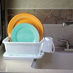 Compact RV Dish Drainer with Sloped Drain Tray Design for Small Spaces