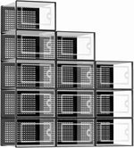 Kuject X-Large Clear Plastic Stackable 12-Pack Shoe Storage Boxes Black