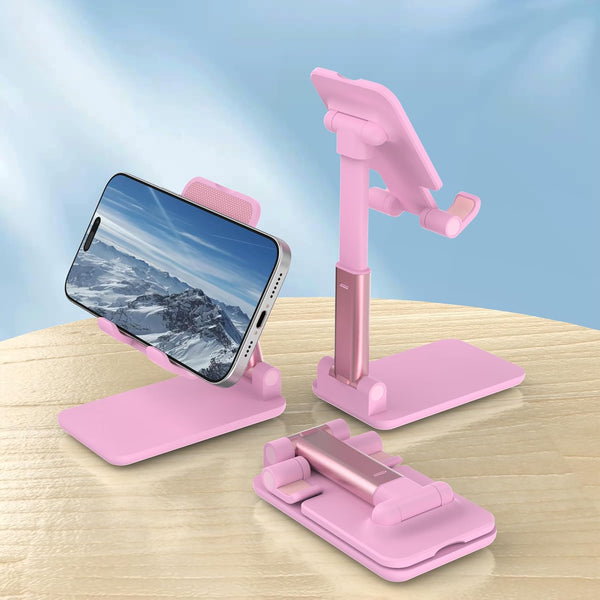 Adjustable Cell Phone Stand for Desk, Foldable and Portable, Compatible with All Mobile Phones and 4-8 Inch Devices