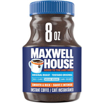 maxwell house original roast instant coffee, 8 oz, smooth, rich, full-bodied, no brewer required