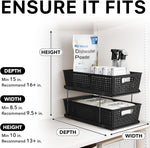 2 Tier Bathroom Organizer Tray with Sliding Drawer and Under Sink Storage