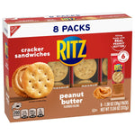 ritz peanut butter and cheese sandwich crackers variety pack, 32 snack packs, 6 crackers per pack