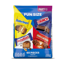 Butterfinger, CRUNCH, Baby Ruth, 100 Grand assorted fun size candy bars, 60-count bulk pack, perfect for sharing