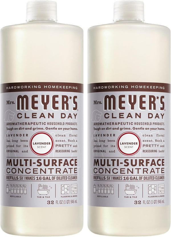 MRS. MEYER'S CLEAN DAY Multi-Surface Everyday Cleaner, Lavender Scent, 16 Fl Oz Bottle - 3 Pack