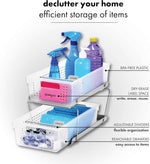 Madesmart 2-Tier Organizer for Kitchen Cabinets and Bathroom Sinks with Adjustable Dividers and Pull-Out Sliding Baskets