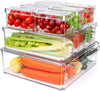 10 Pack Refrigerator Pantry Organizer Bins - Stackable Fridge Organizer Bins