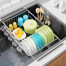 Adjustable Dish Drying Rack for Small Kitchen Countertops