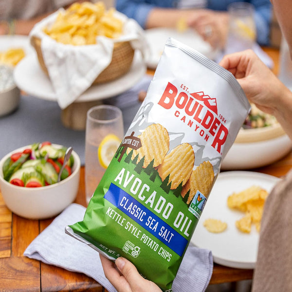 Boulder Canyon Avocado Oil Kettle Style Potato Chips Variety Pack, 18 Count, Gluten-Free, Non-GMO