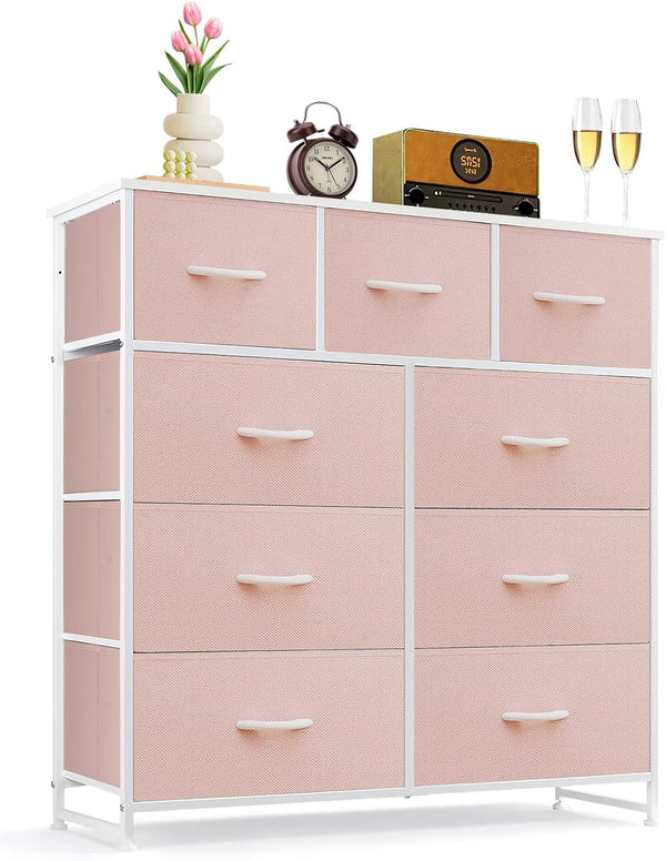 9-drawer dresser with storage and anti-tip kit for bedroom and entryway