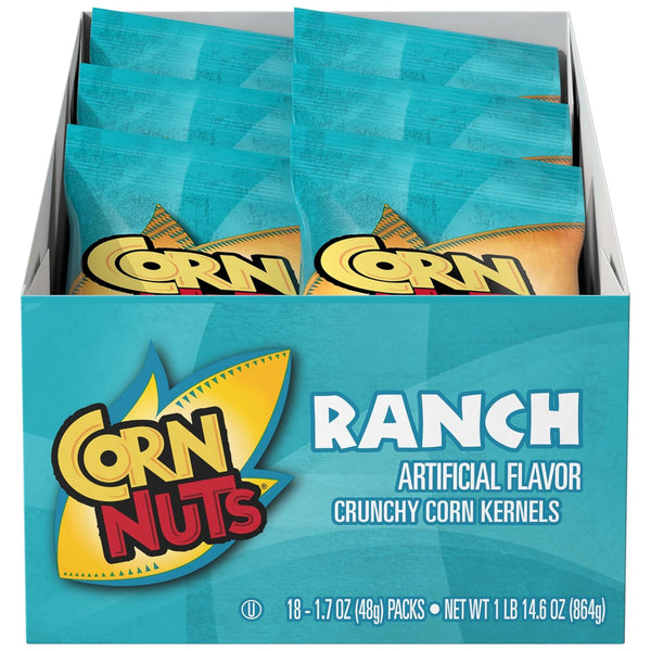 Corn Nuts Variety Pack, 12 Individual Packs, 1oz Each, Original, Ranch, BBQ, and More