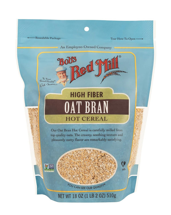 Bob's Red Mill Oat Bran Hot Cereal, 18oz (Pack of 4), Non GMO, Vegan, Kosher
