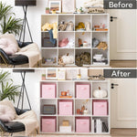 Storage Cube Organizer 6 Pack Pink Fabric Bins for Shelves Closet