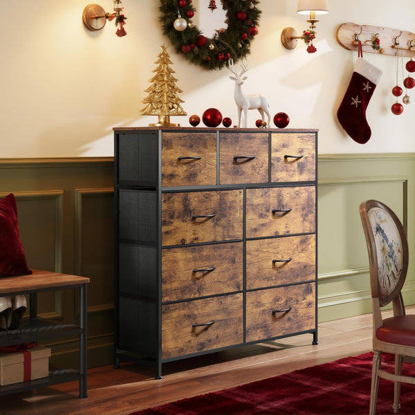 WLIVE 9-Drawer Fabric Storage Tower for Bedroom and Entryway