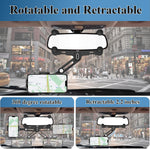 Car Phone Holder Mount, Rear View Mirror Phone Holder, Rotatable and Retractable Phone Holders for Your Car Compatible with iPhone Samsung All 4-7 Inch Cell Phones