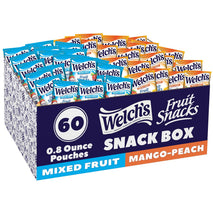 Welch's Gluten Free Mixed Fruit & Mango Peach Snack Packs, 60 x 0.8oz, Stocking Stuffers