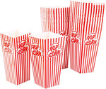 Popcorn containers for home movie theater use, 100 pack, striped white and red paper