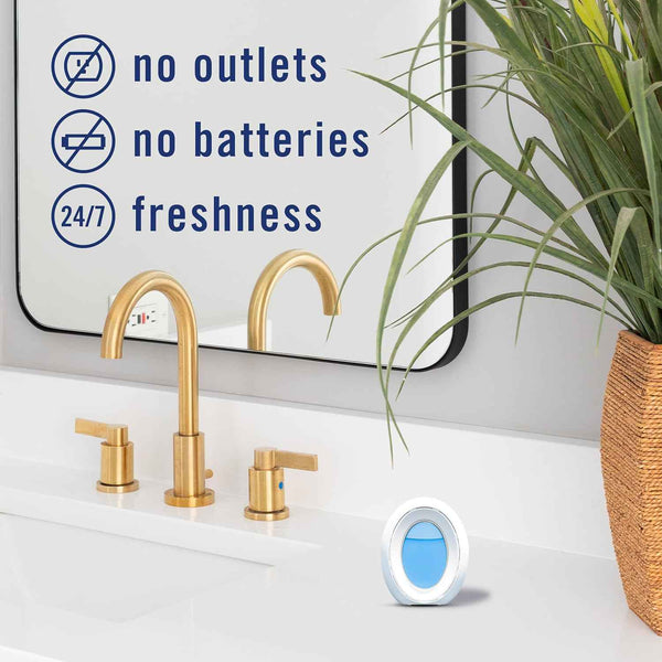 Febreze Bathroom Air Freshener 4 Count Odor Fighting, Long Lasting Plug In Alternative for Small Spaces