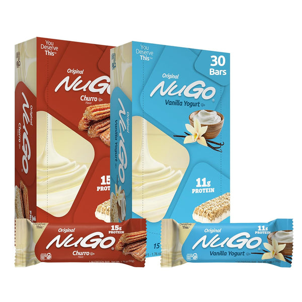 NuGo Vanilla Yogurt Protein Bar, 11g Protein, Gluten Free, 15 Count
