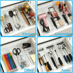 4 pack clear plastic drawer organizer trays for storage and organization
