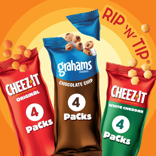 Gripz Mini Baked Snack Crackers Variety Pack 11oz Box 12 Pouches