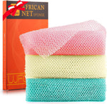 ujfqbh 3 pieces african bath sponge pink yellow purple exfoliating shower body scrubber