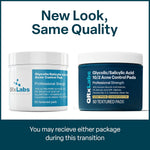 qrxlabs salicylic & glycolic acid pads 2% salicylic & 10% glycolic acne pads for face & bacne with vitamins b5, c, e, calendula, and green tea - 50 count