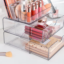 3 Tier Clear Makeup Organizer with Drawer for Countertop and Bathroom Vanity