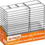 Large drawer organizer bins for kitchen, bathroom, and office use