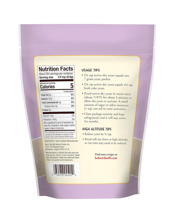 Bob's Red Mill gluten-free active dry yeast, 8 oz, resealable, paleo-friendly, kosher pareve