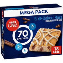 Fiber One 70 Calorie Soft Baked Cinnamon Coffee Cake Bars, 18 Ct, 16 oz Mega Pack, Low Calorie Snack