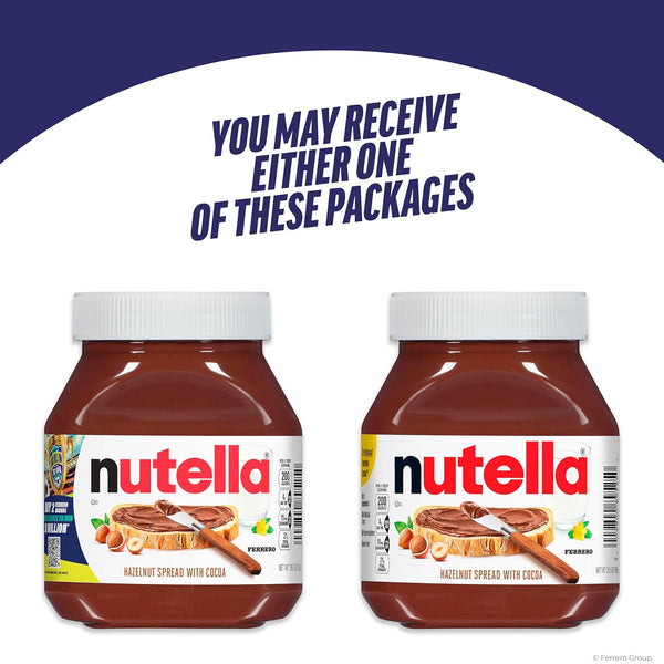 Nutella Hazelnut Spread with Cocoa, 26.5 oz Creamy Hazelnut Spread Jar, Breakfast Favorite and Snack