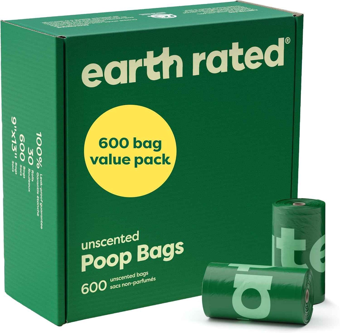 Earth Rated Poop Bags for Dogs, Guaranteed Leak Proof and Extra Thick Waste Bag Refill Rolls, Lavender Scented, 270 Count