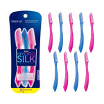 Schick Hydro Silk Touch-Up Dermaplaning tool for precision eyebrow shaping and peach fuzz removal, 3ct