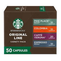 Starbucks by Nespresso Original Line, 50-count Espresso Pods Variety Pack