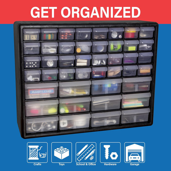 Akro-Mils 44-Drawer Plastic Storage Cabinet for Garage Organization and Classroom Essentials