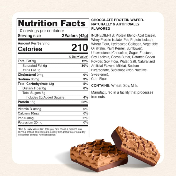 Myprotein Crispy Protein Wafers, 15g Protein, Box of 10, Chocolate