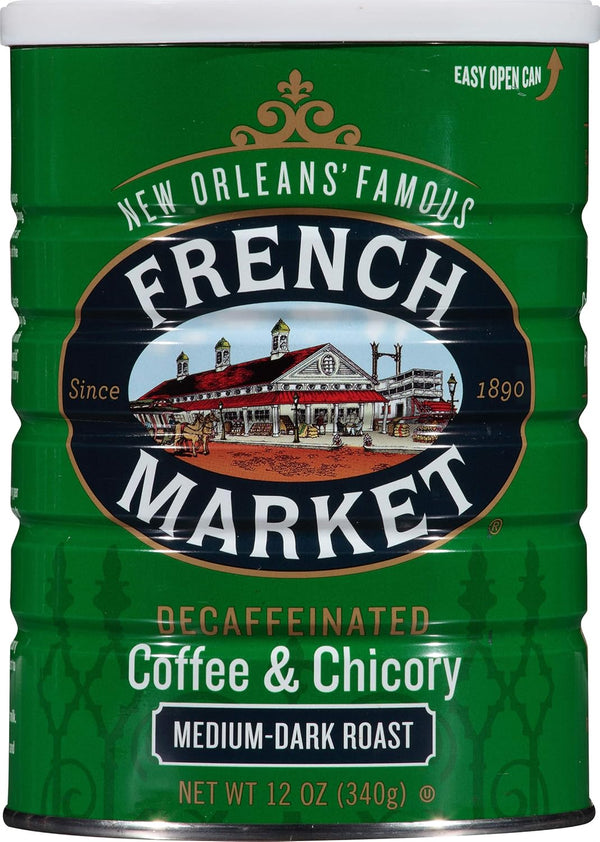 French Market Coffee & Chicory Dark Roast Ground Coffee, 12oz Can (Pack of 1)