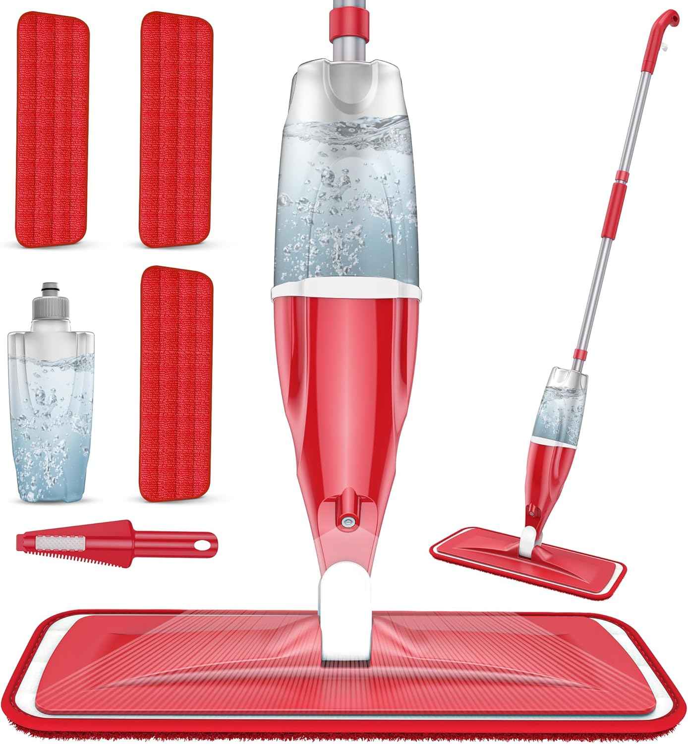 Microfiber Spray Mop for Floors Cleaning: Wet Dry Hardwood Floor Mops with 3 Washable Reusable Pads for Swiffer Powermop - Flat Mop with Sprayer for Tile Wood Laminate Vinyl Marble