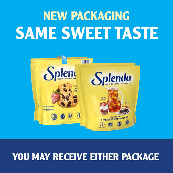 SPLENDA Zero Calorie Granulated Sugar Substitute, Resealable Twin Pack Bags, 25.22 Ounce, Keto and Diabetic Friendly