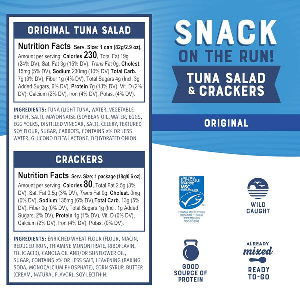 Bumble Bee Snack On The Run! Protein Pack with Original Tuna Salad and Crackers